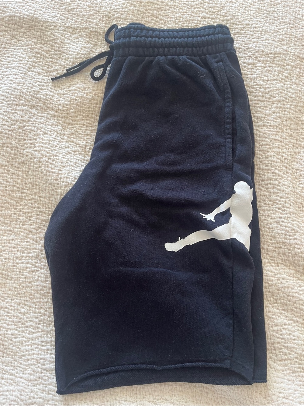 Men’s Black Athletic Shorts with White Graphic